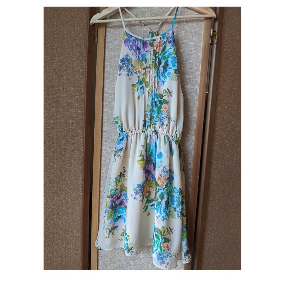 Floral high neck dress